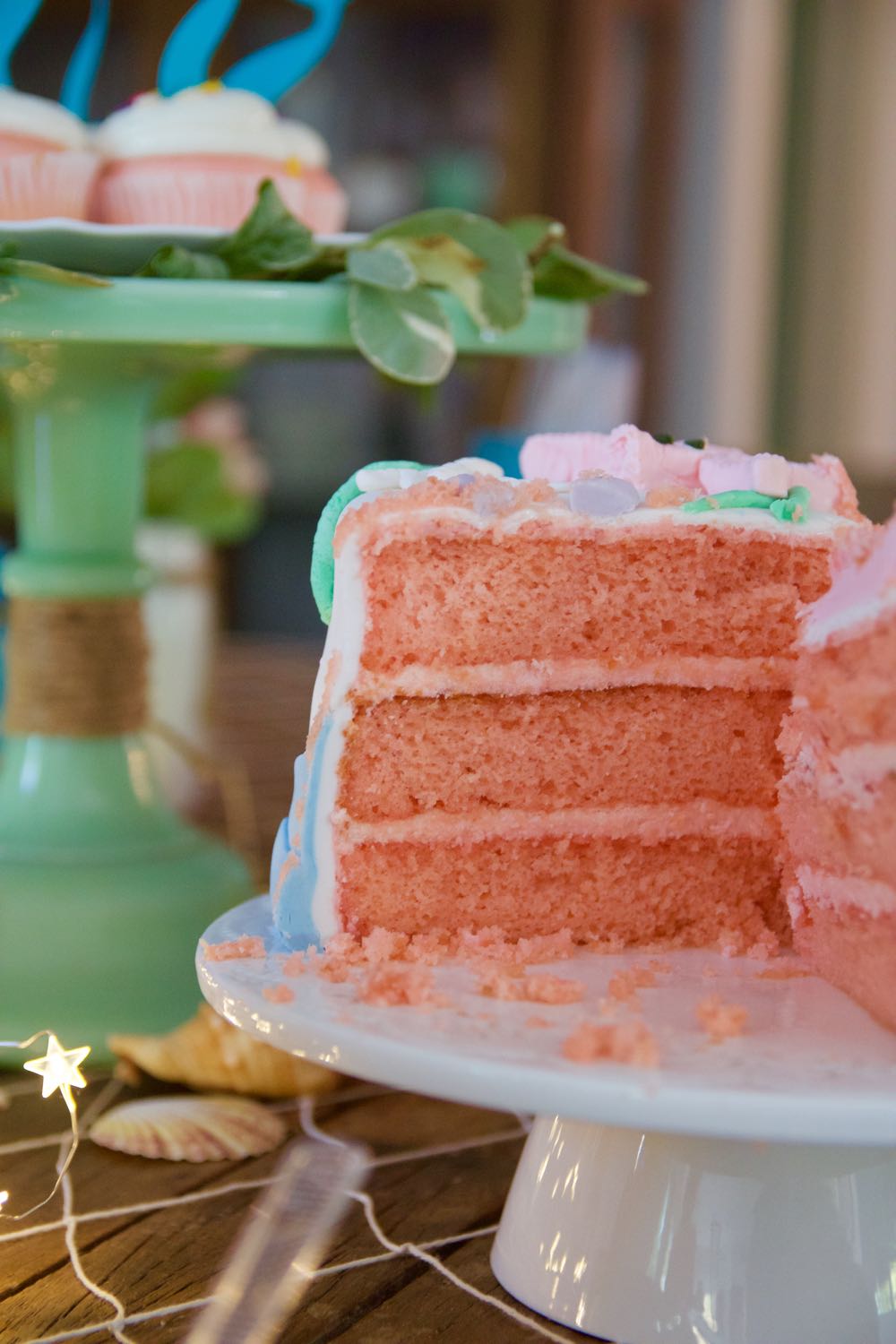 3-layer fondant covered pink cake for a birthday