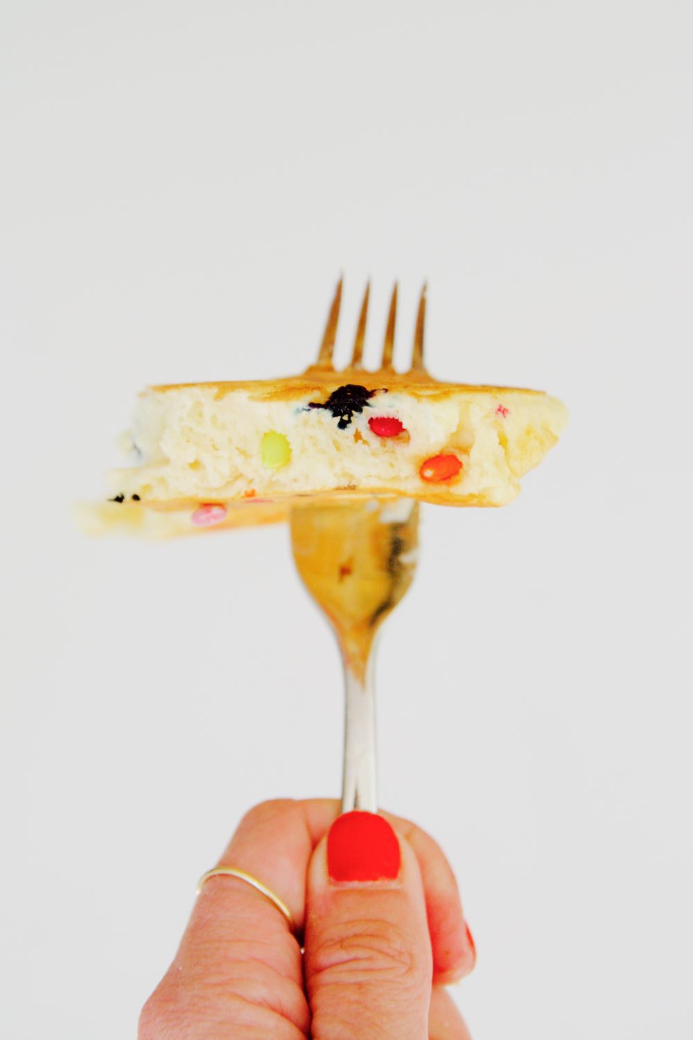 recipe for rainbow pancakes with chocolate and sunflower seeds