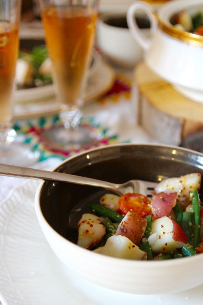 potato salad with green beans and mustard