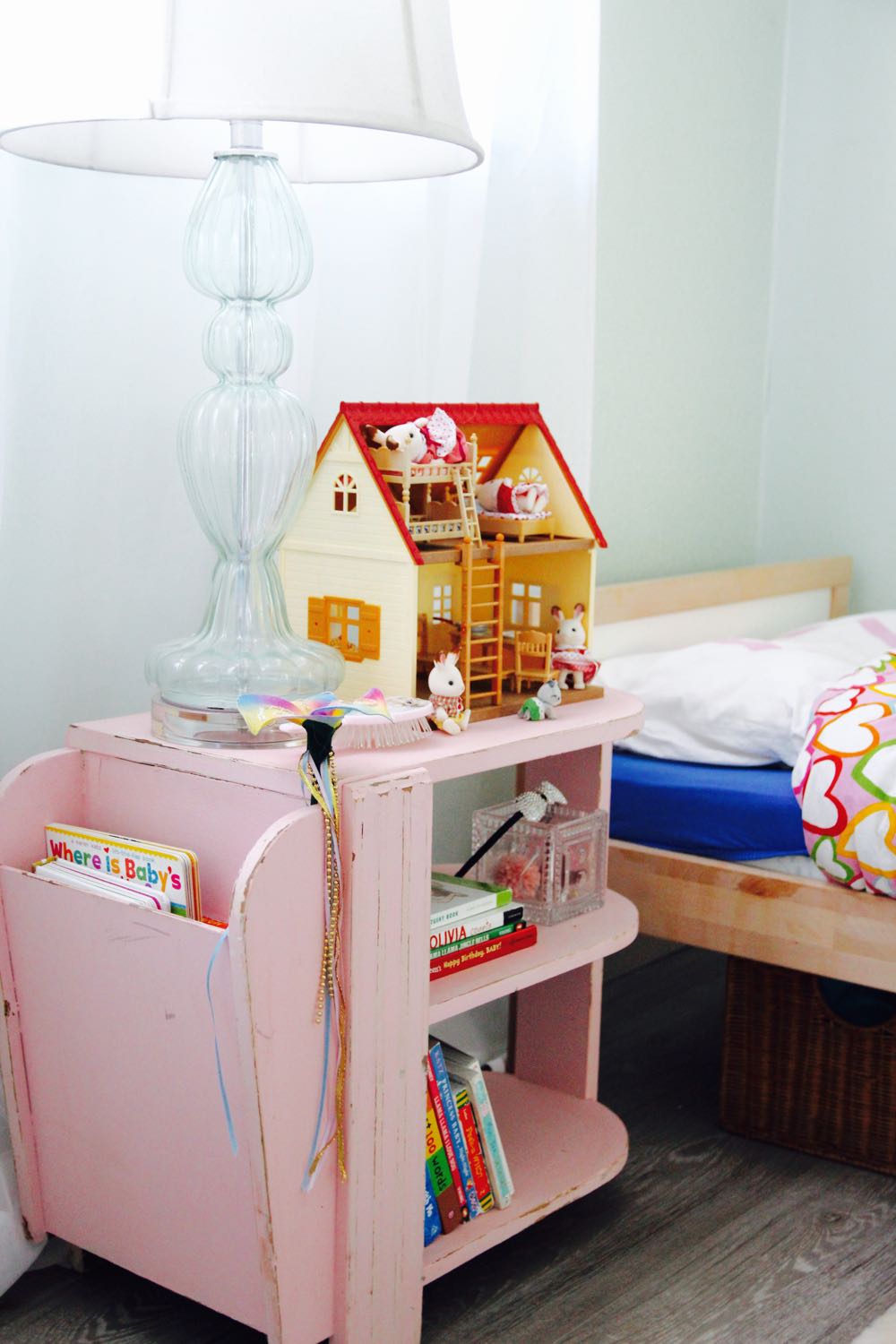 Vintage pink midcentury side table