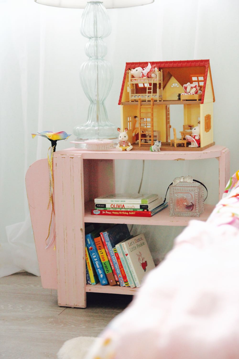 Vintage pink midcentury side table