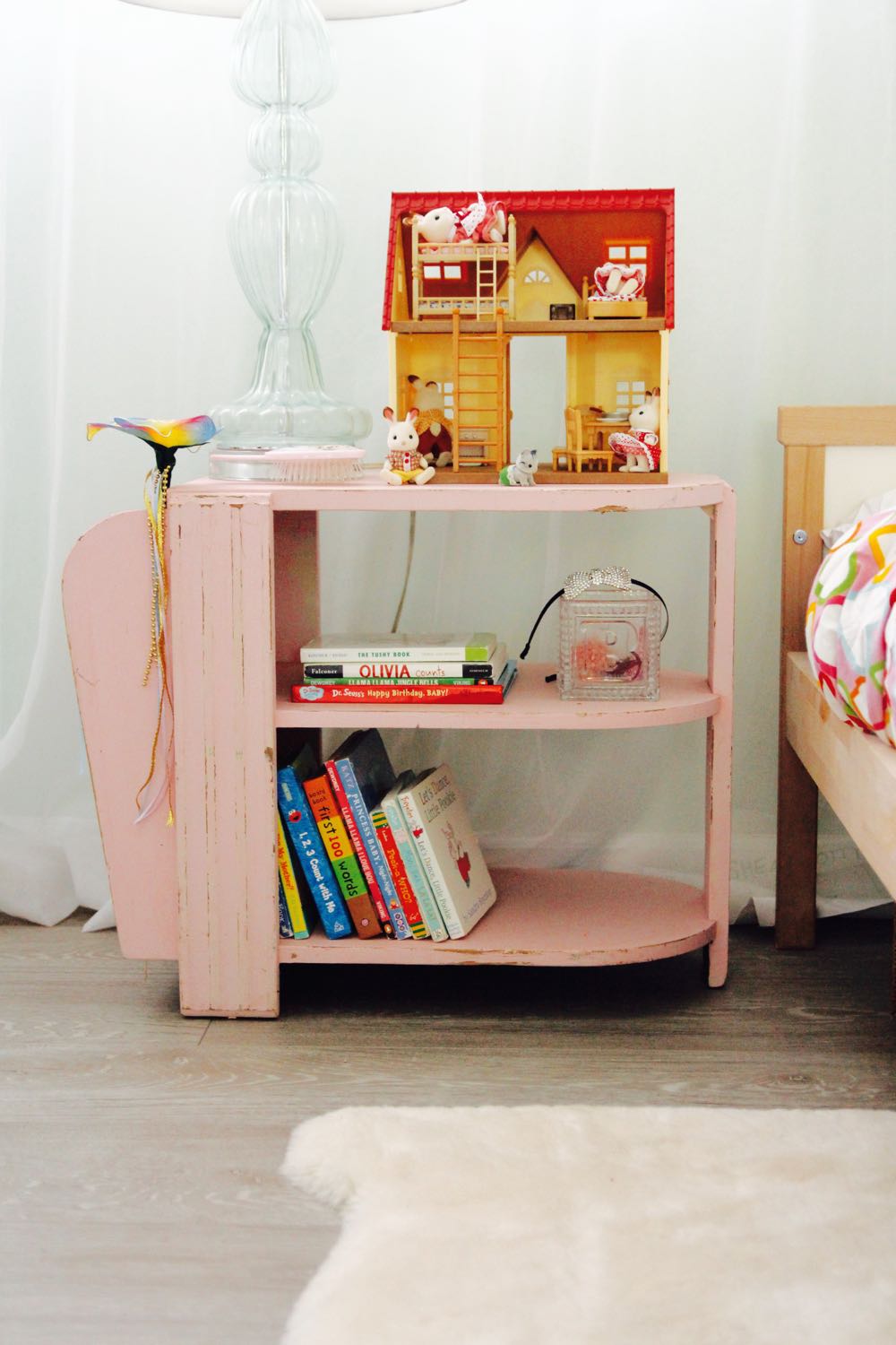 Vintage pink midcentury side table