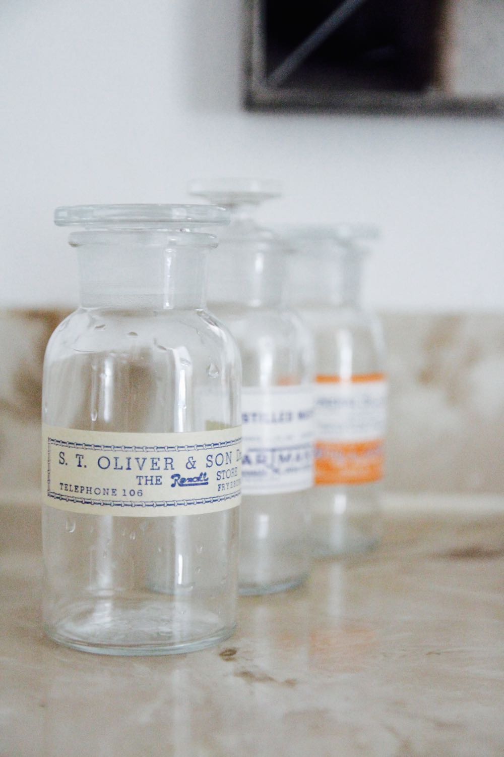 how to decorate with vintage apothecary jars