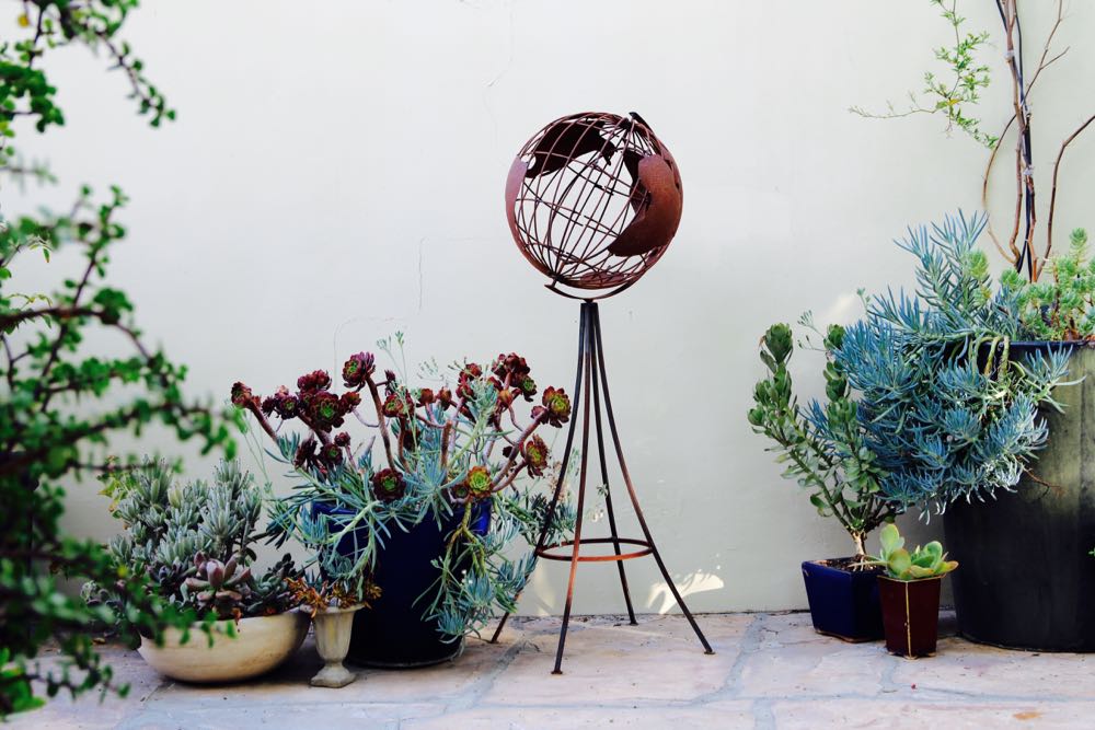 Unconventional outdoor decor with succulents