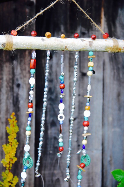 how to make a beaded wind chime with driftwood