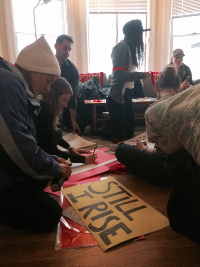 women's march on san francisco jan 21 2017 with kids