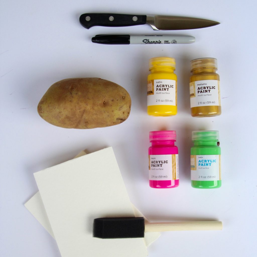 how to make easy potato stamp valentines for kids