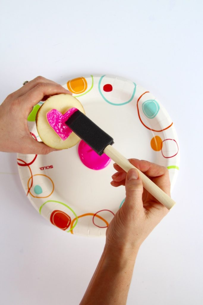 how to make easy potato stamp valentines for kids