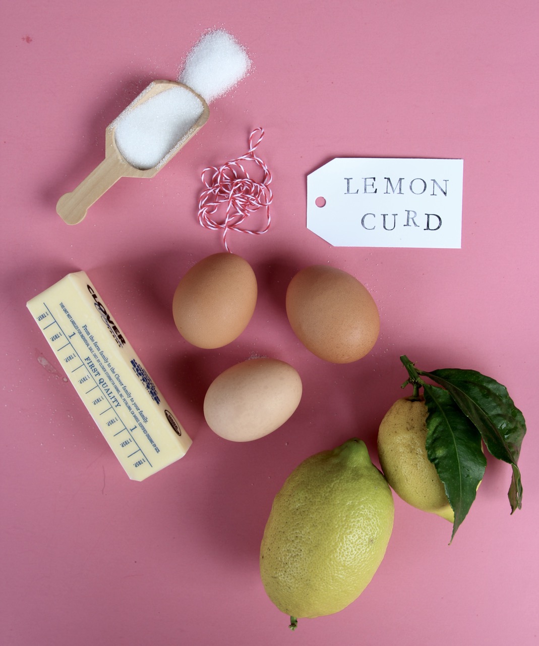 ingredients for homemade lemon curd