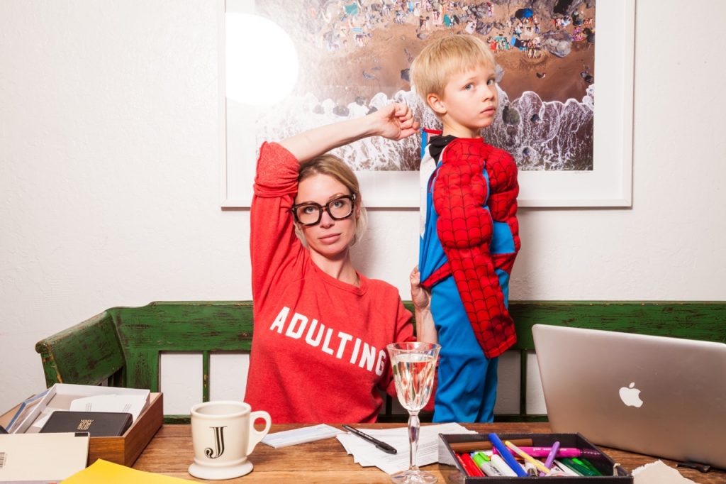 the adulting sweatshirt from glam camp and ramshackle glam