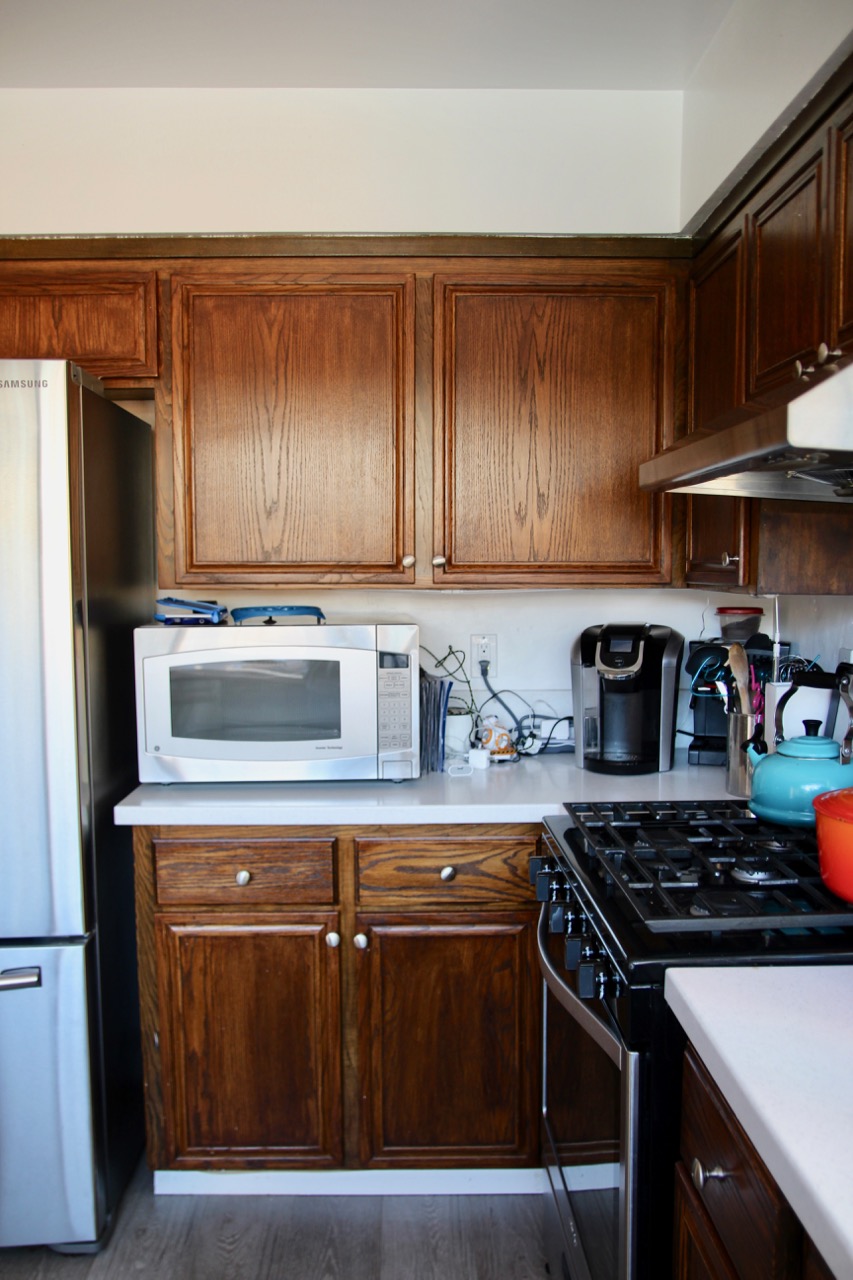 ideas for what to do about dark 1960s era cabinetry