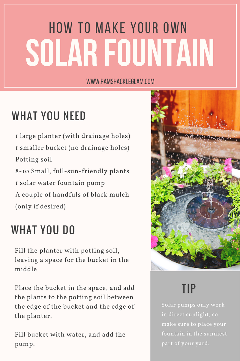 how to make your own solar water fountain for your backyard