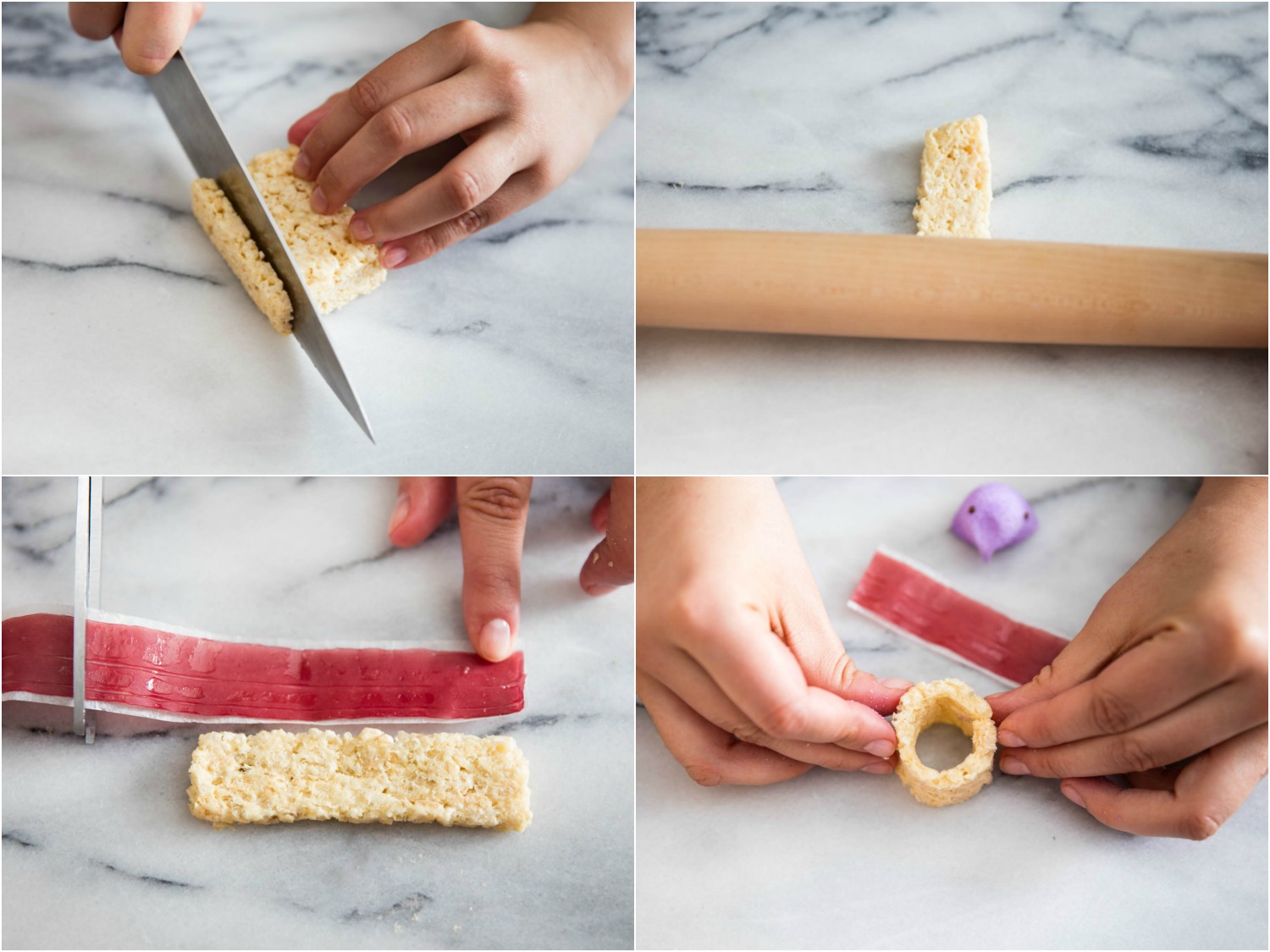 how to make peep sushi or peepshi with Rice Krispies treats