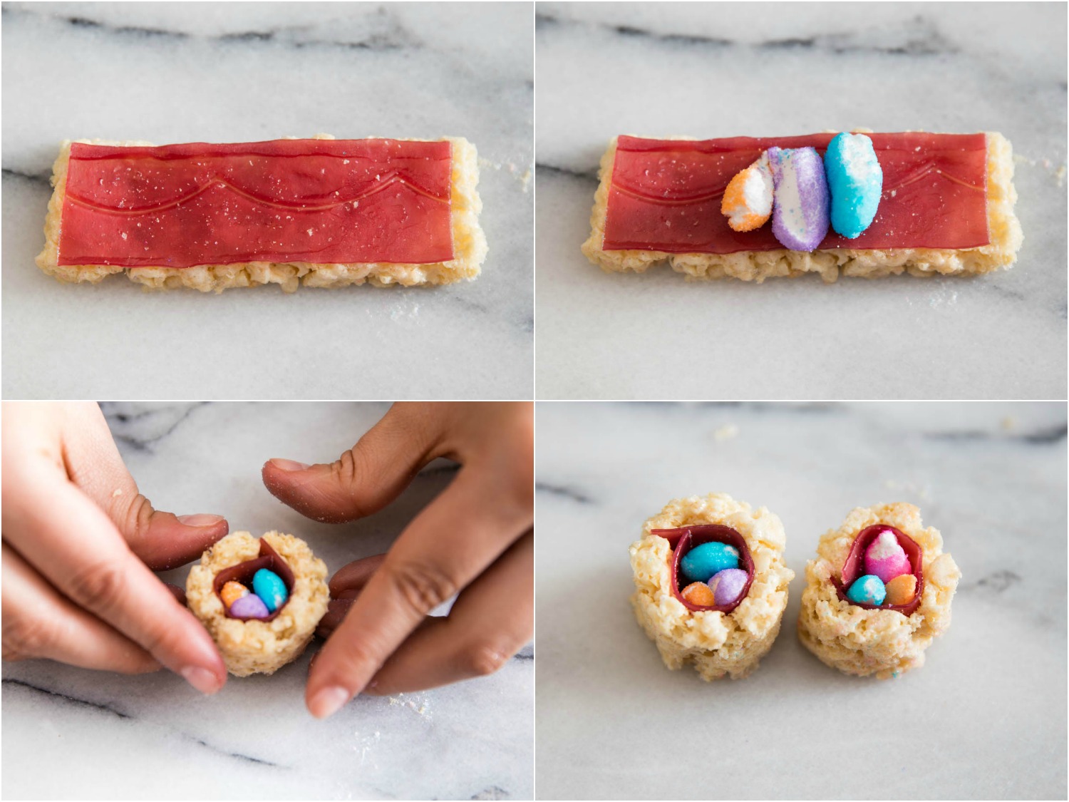 how to make peep sushi or peepshi with Rice Krispies treats