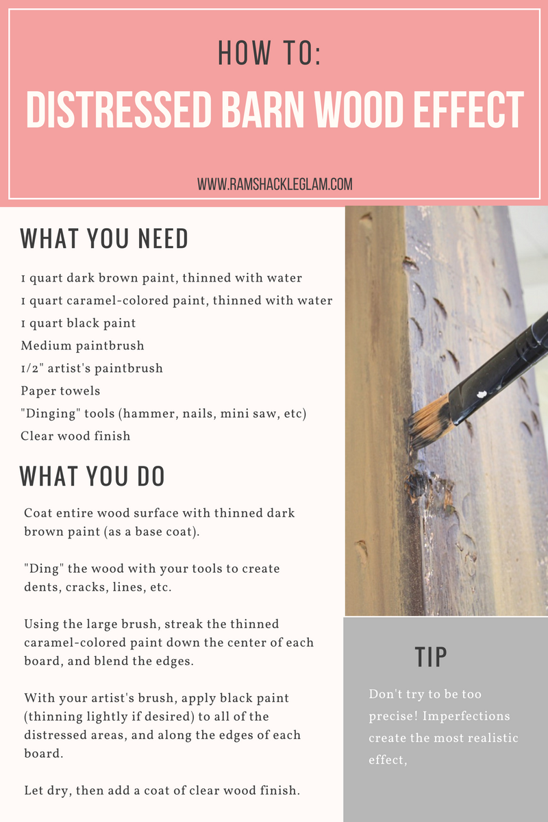 how to create a distressed barn wood effect on wood