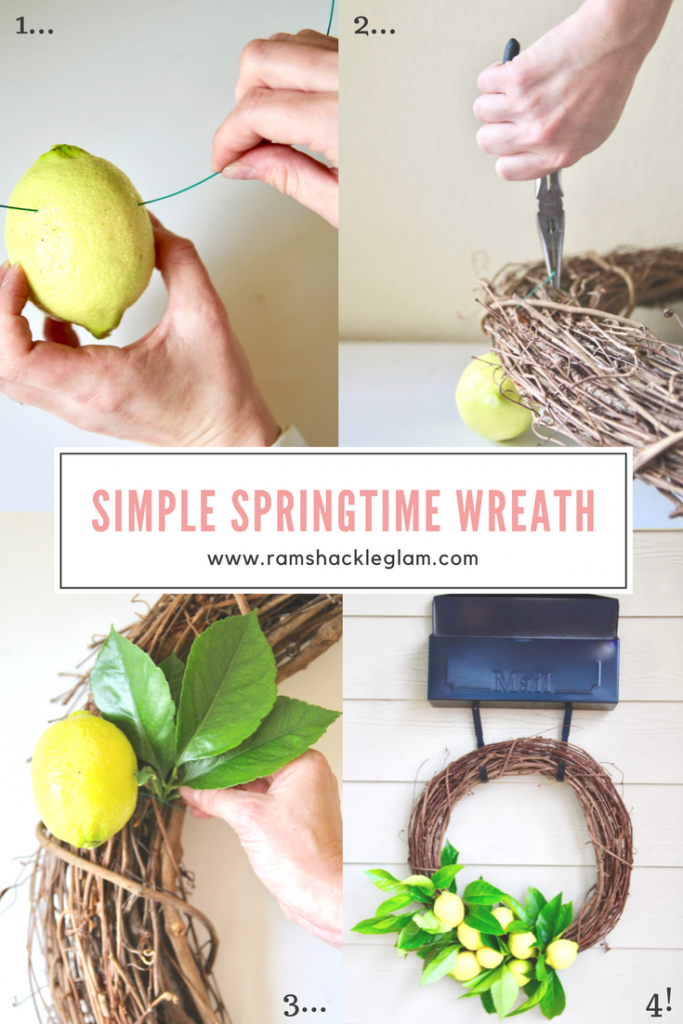 how to make a simple wreath with lemons