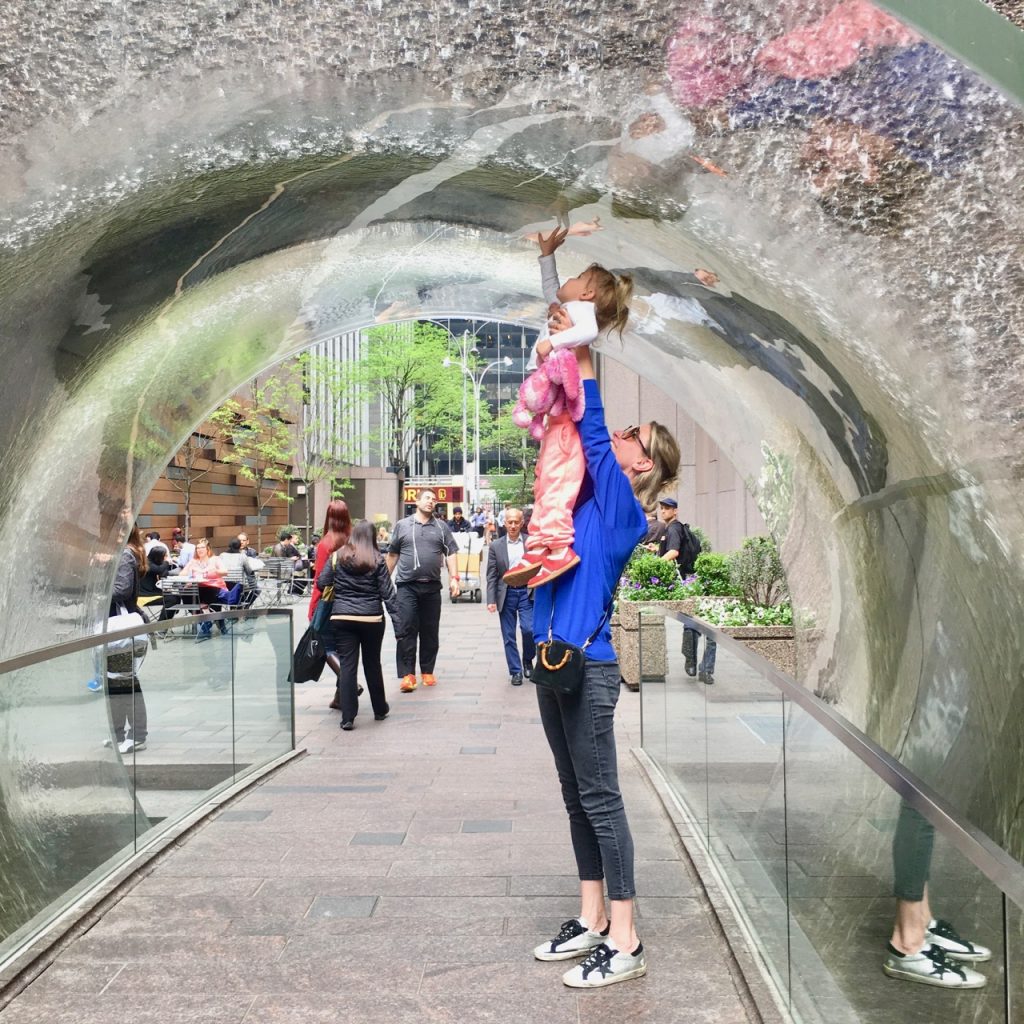 the waterfall tunnel in midtown Manhattan