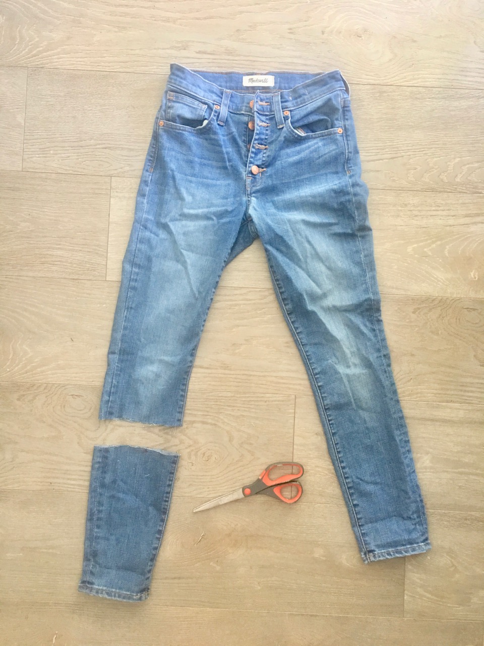 how to make a diy denim mini midi or maxi skirt like Kendall jenner's
