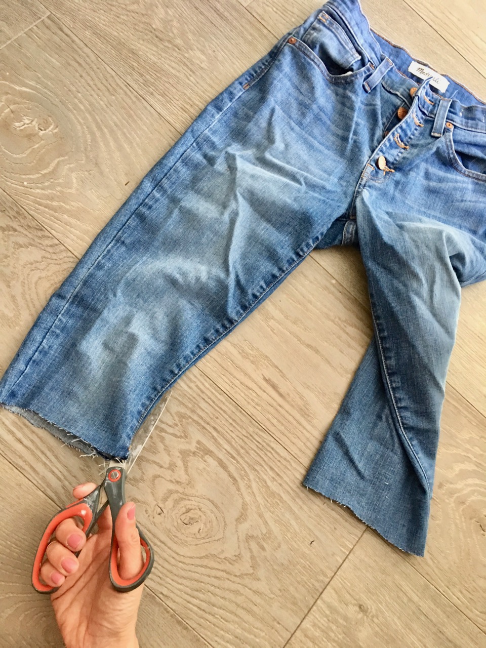 how to make a diy denim mini midi or maxi skirt like Kendall jenner's