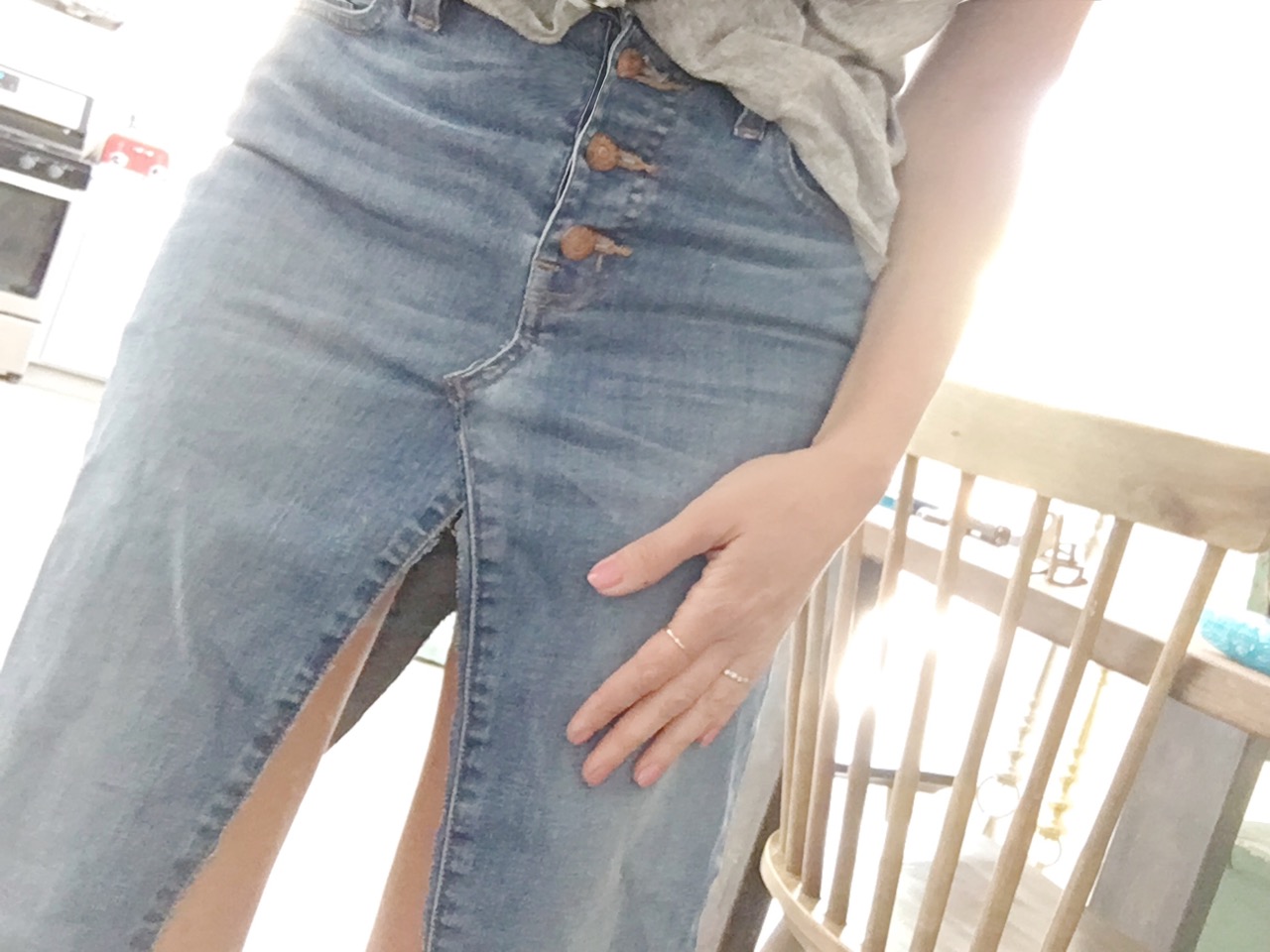 how to make a diy denim mini midi or maxi skirt like Kendall jenner's