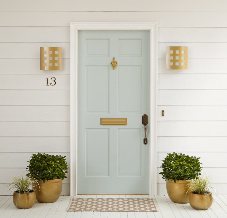 pale robins egg blue door on White House