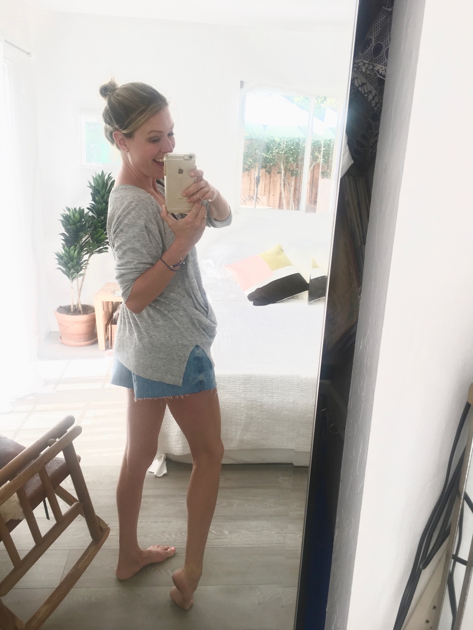 frayed denim skort from Zara