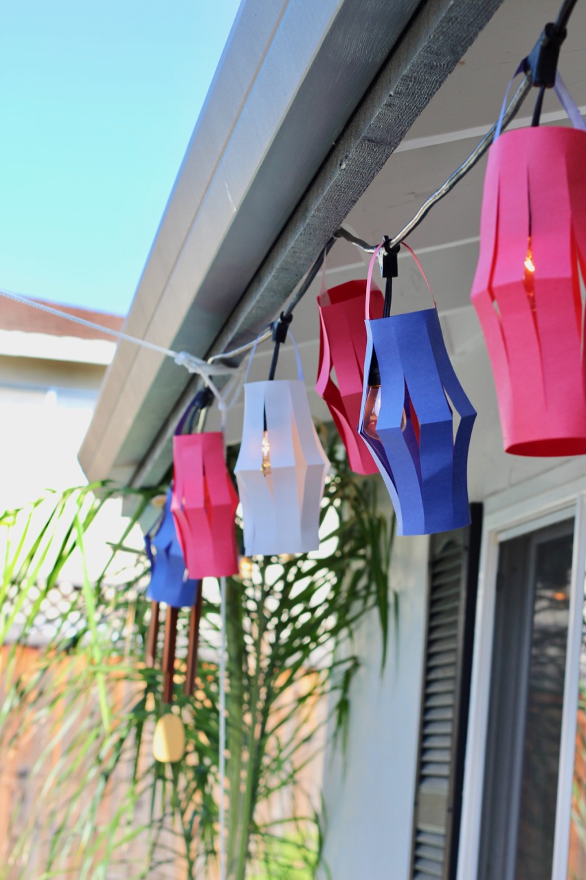 how to make paper hanging lanterns for fourth of July
