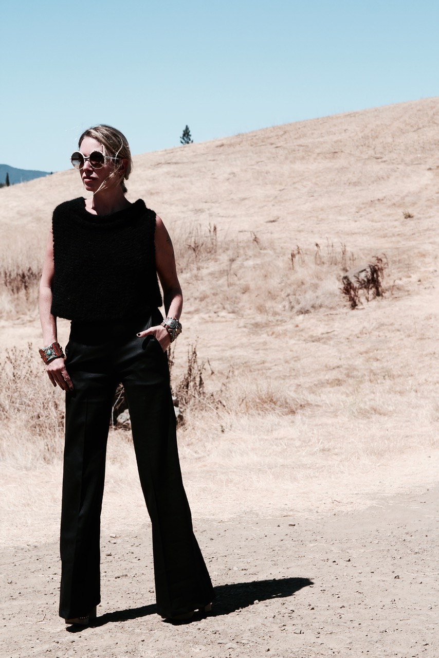 super high waist black trousers by verdad