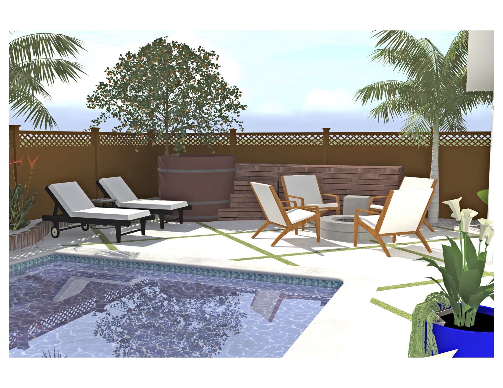 backyard makeover 3-d image