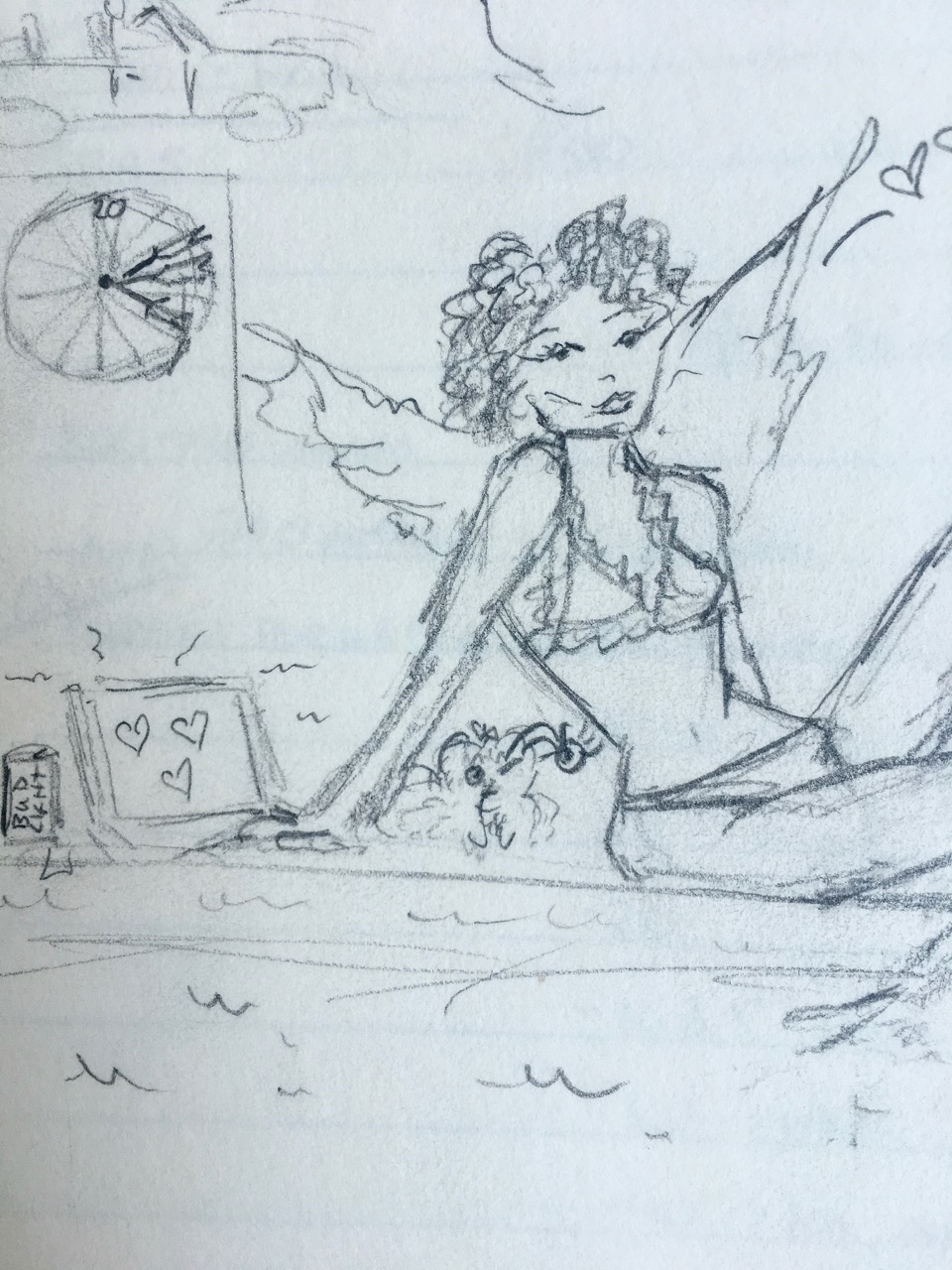 Illustration of girl with dog