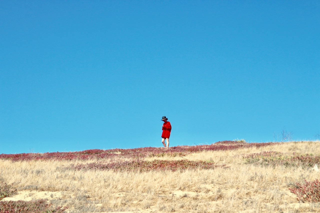 oversize red wool sweater dress from Zara