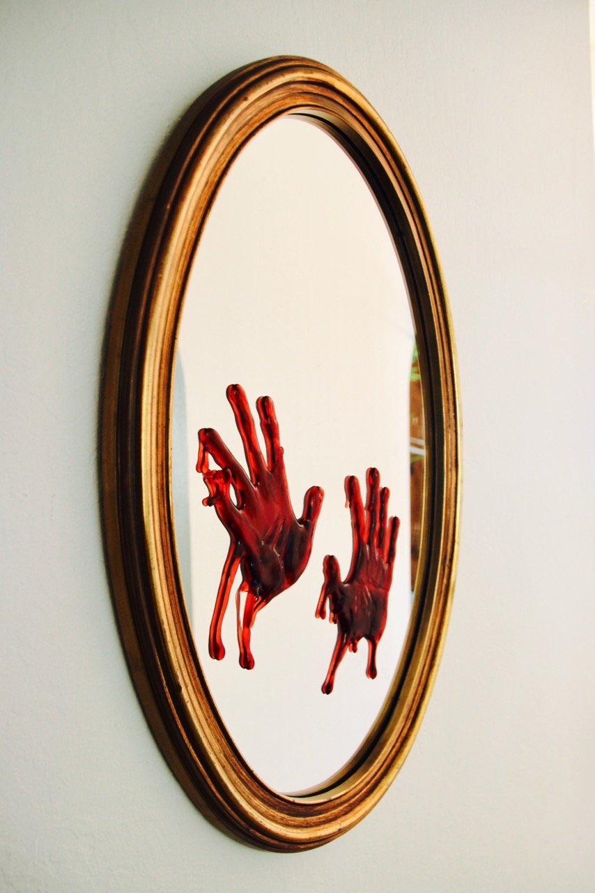 easy halloween party decor ideas bloody hands