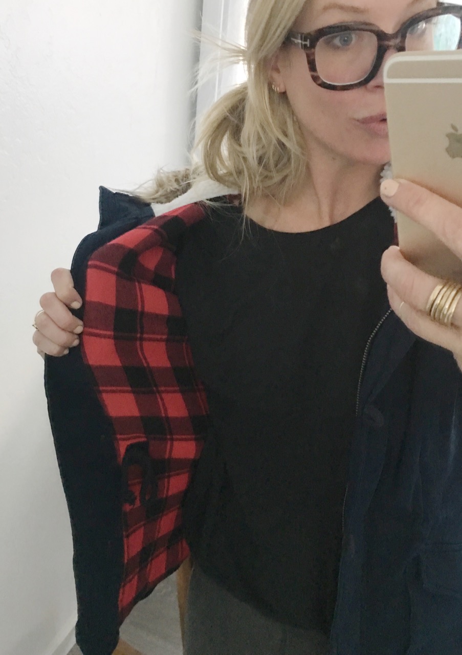 hollister flannel lined anorak jacket
