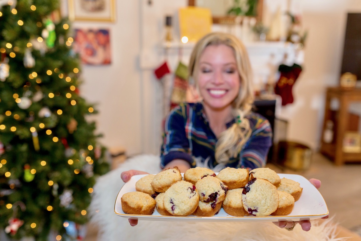 blueberry lemon muffins made with fairlife ultra filtered milk