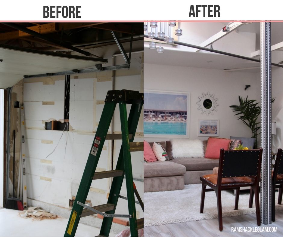 how to transform a garage into a beautiful rec room and studio