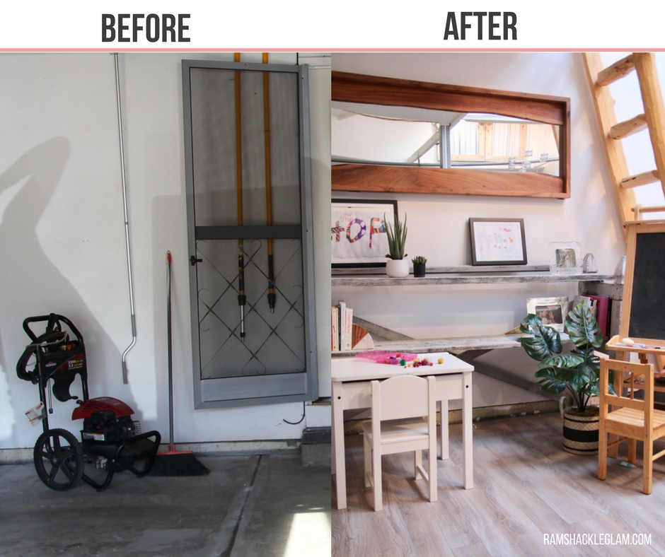 how to create a kid's art space in your garage