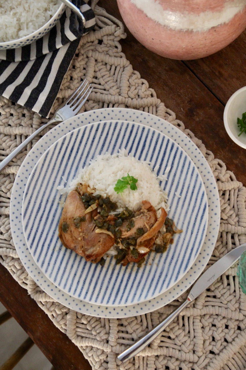 garlicky chicken with lemon anchovy and caper sauce