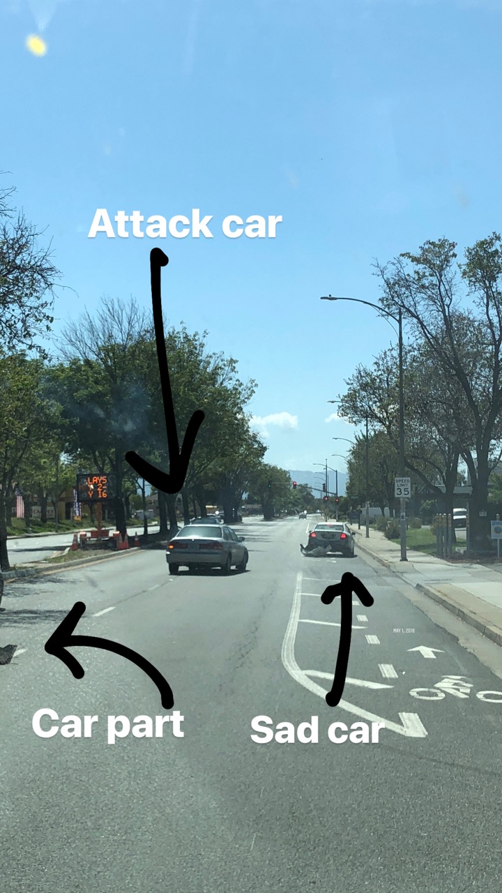 car rear ended twice in a row