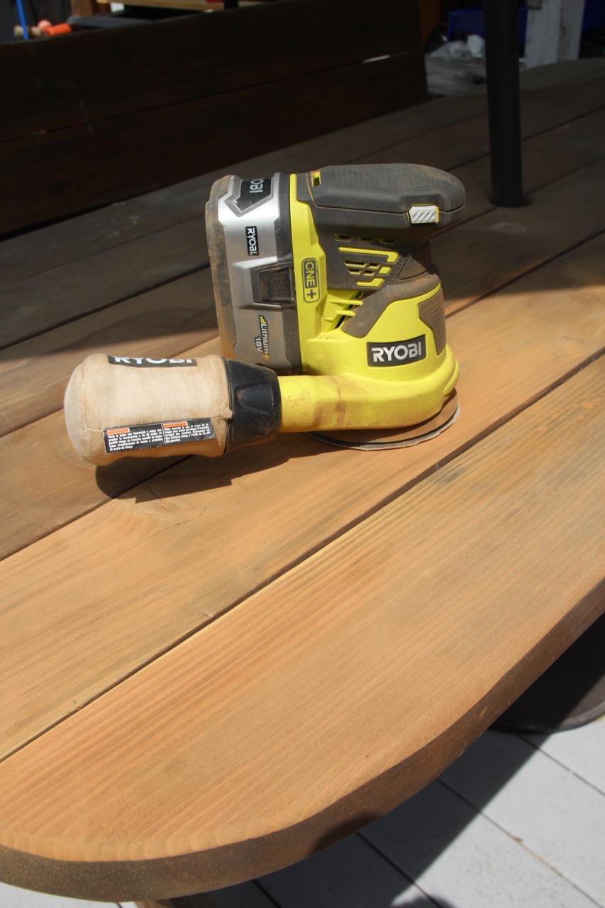 how to sand outdoor furniture with a power sander
