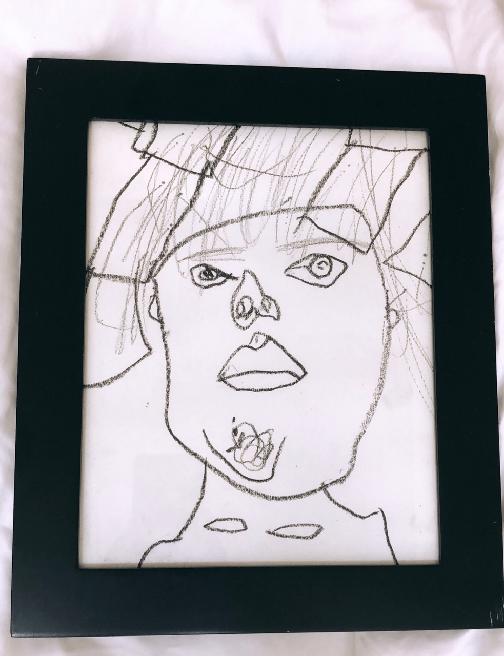 six year old self portrait in pencil
