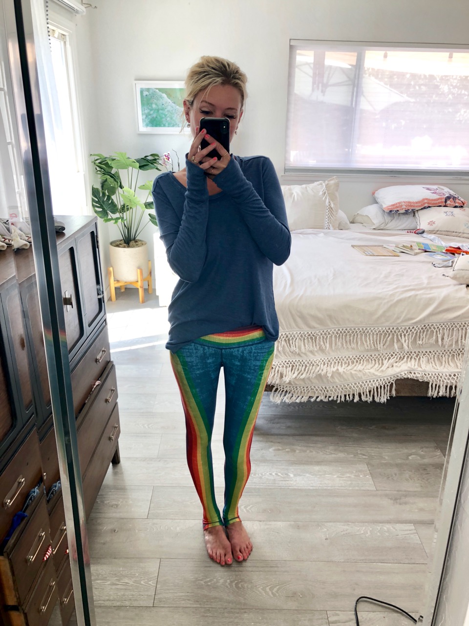 niyama sol rainbow stripe leggings