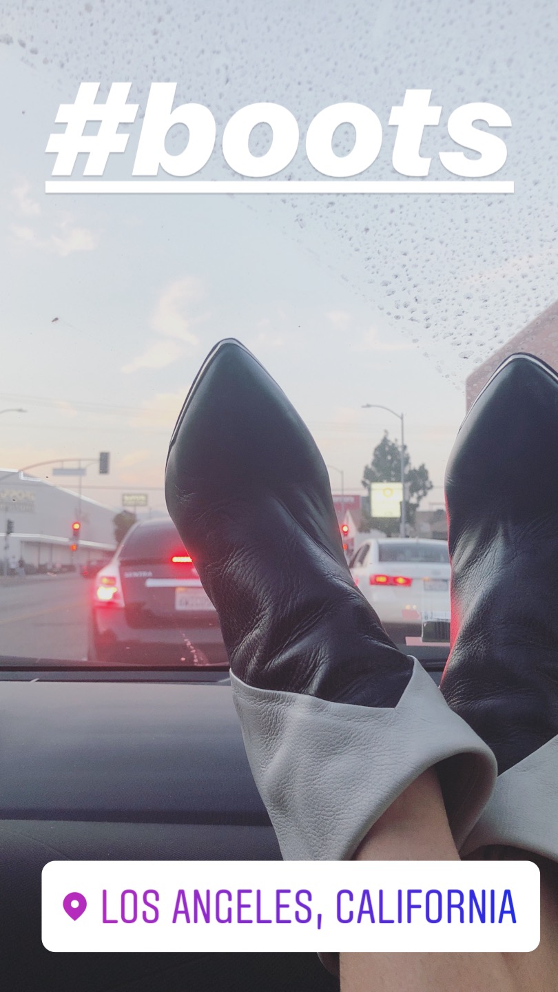black and white iro boots