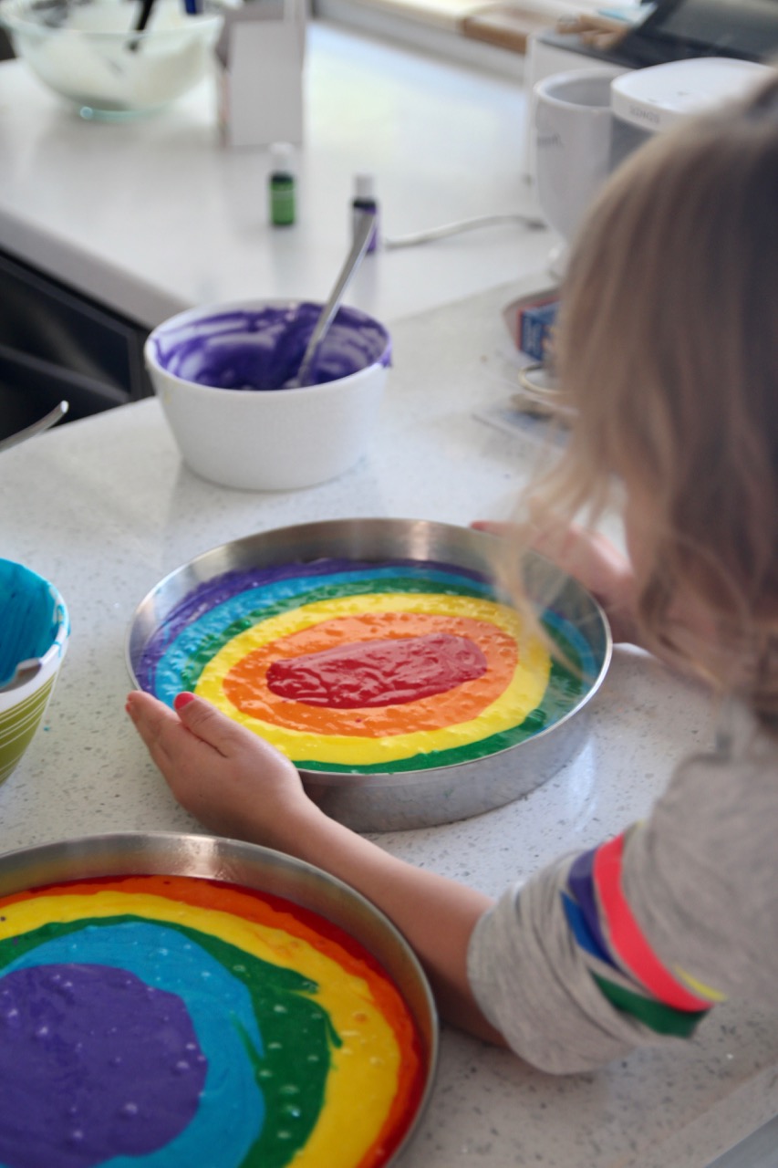 how to make a rainbow birthday cake with fondant