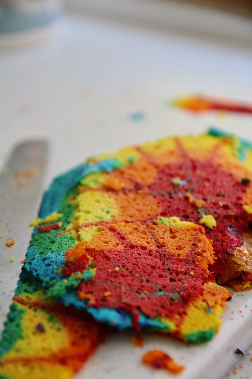 how to make a tie-dye rainbow birthday cake