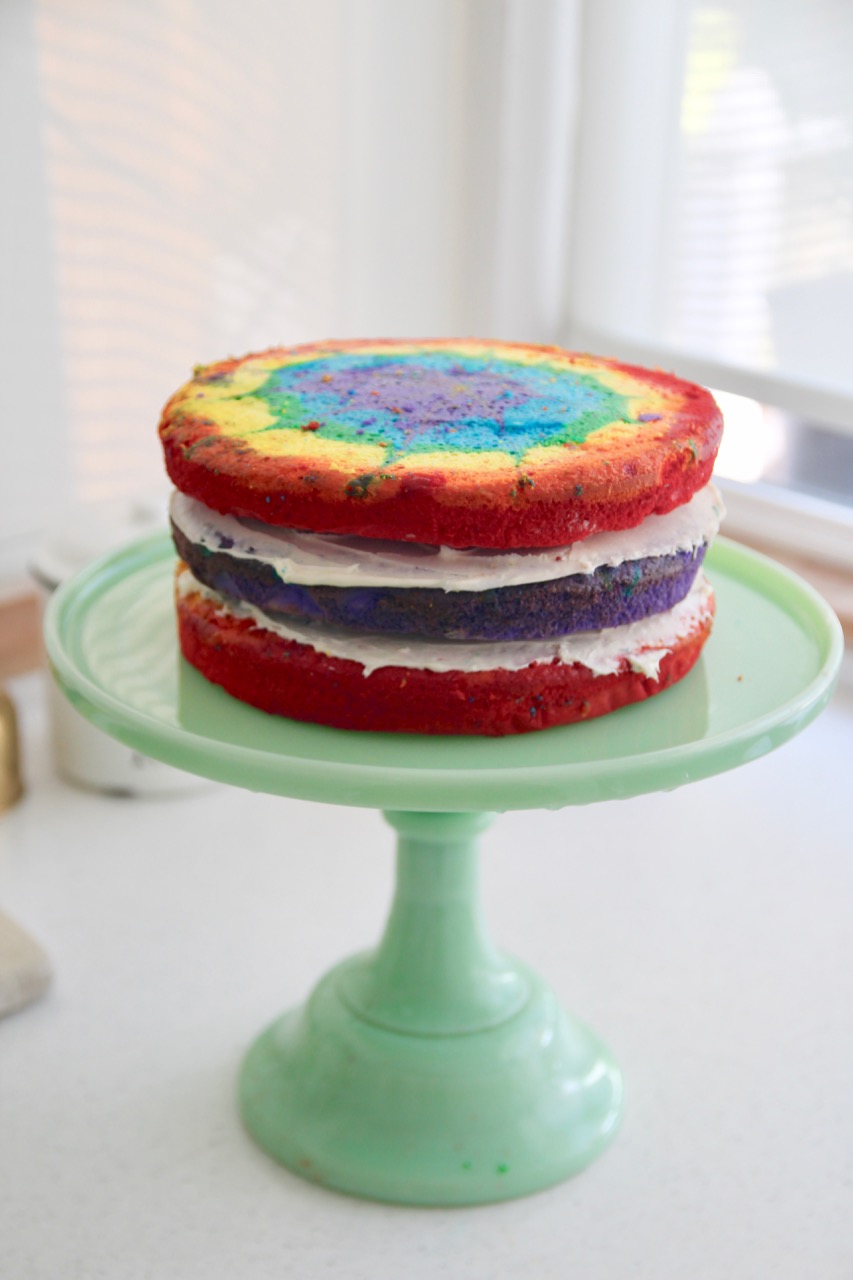 how to make a rainbow birthday cake with fondant