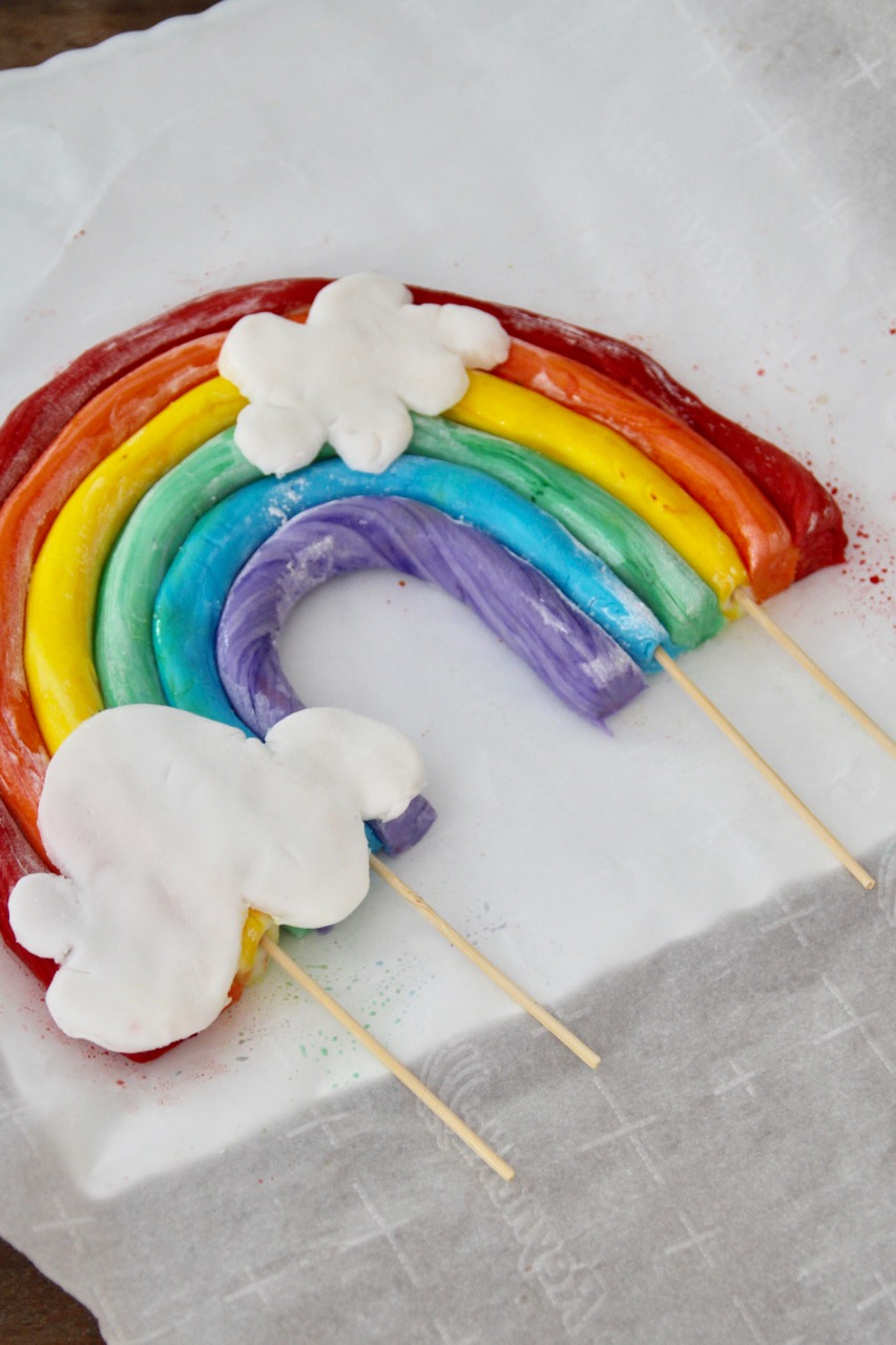 how to make a rainbow cake topper with fondant