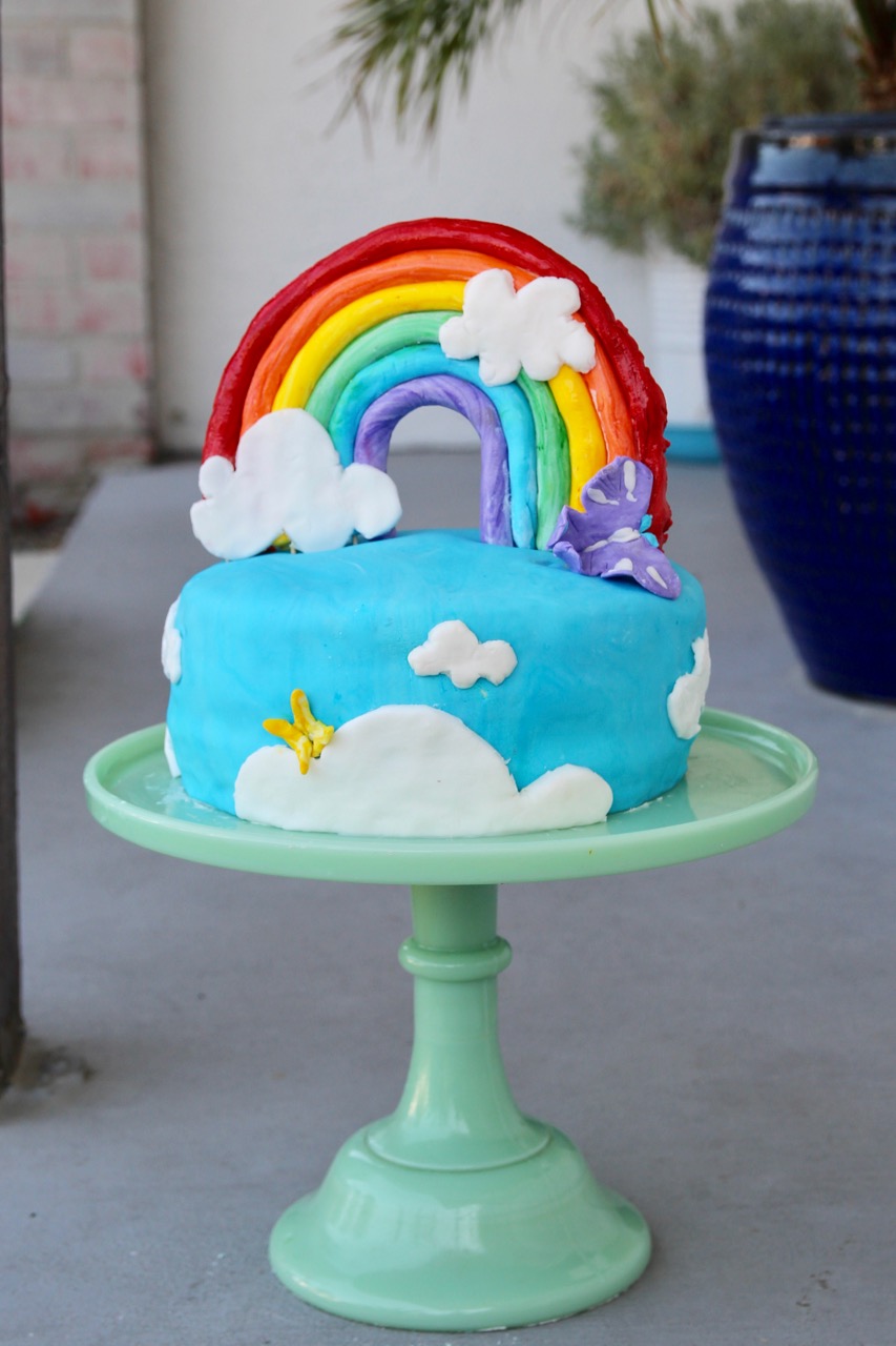 how to make a rainbow birthday cake with fondant