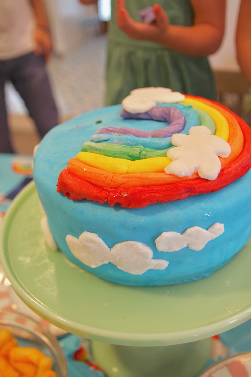 how to make a rainbow birthday cake with fondant