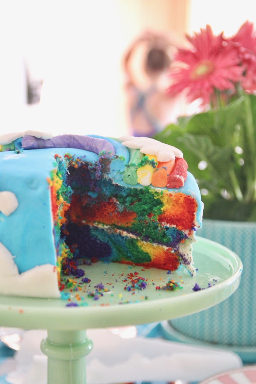 how to make a rainbow birthday cake with fondant