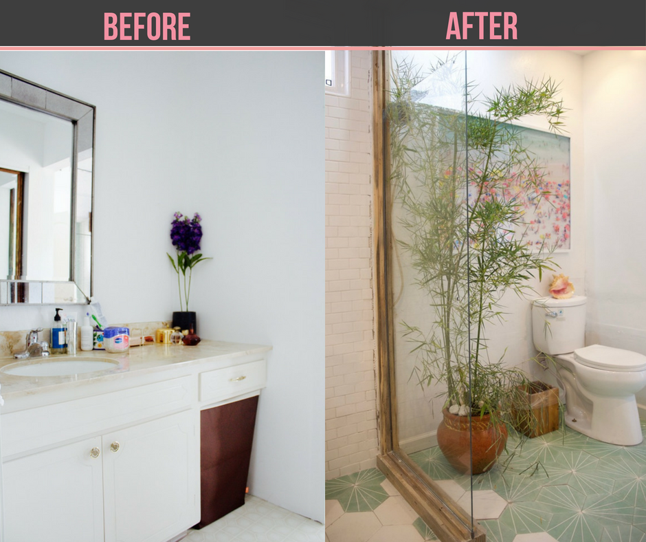 bathroom renovation with thermostatic shower panel and mint tile